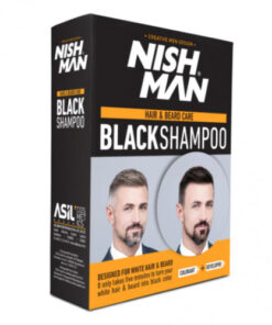 Nishman Hair & Beard Coloring Black Shampoo Plaukus ir barzdą dažantis šampūnas