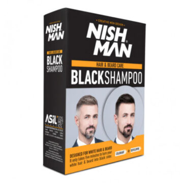 Nishman Hair & Beard Coloring Black Shampoo Plaukus ir barzdą dažantis šampūnas