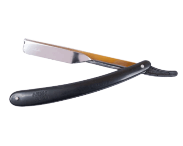 Nishman Easy Use Straight Razor Black 1044 Skustuvas su keičiamais ašmenimis