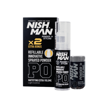Nishman P0 – purškiama formavimo pudra su papildymu, 20 + 20 g